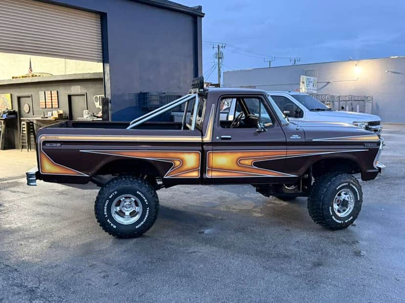 Side profile of Brownie's seventies stripe package in golden dusk light